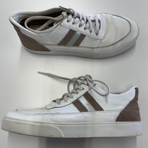 Kaanas Sneakers Womens 7 White Brown Platform Suede Detail Stripe Side Shoes - Picture 1 of 10